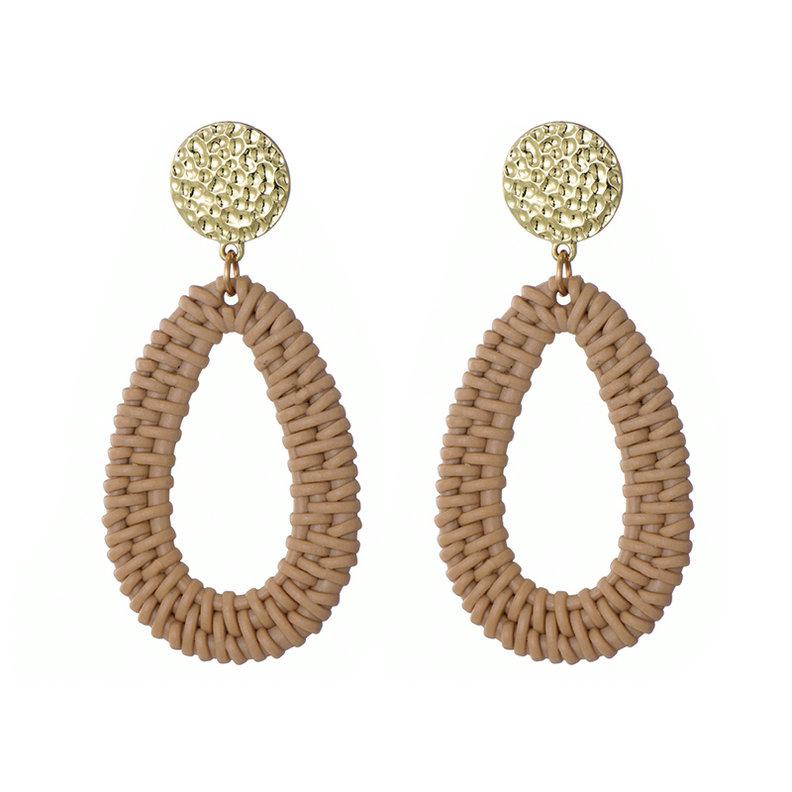 Simple Geometric Drop Dangle Earrings For Women Vintage Gold Color Metal Stud Earrings Brincos Female Zircon Pendientes Mujer