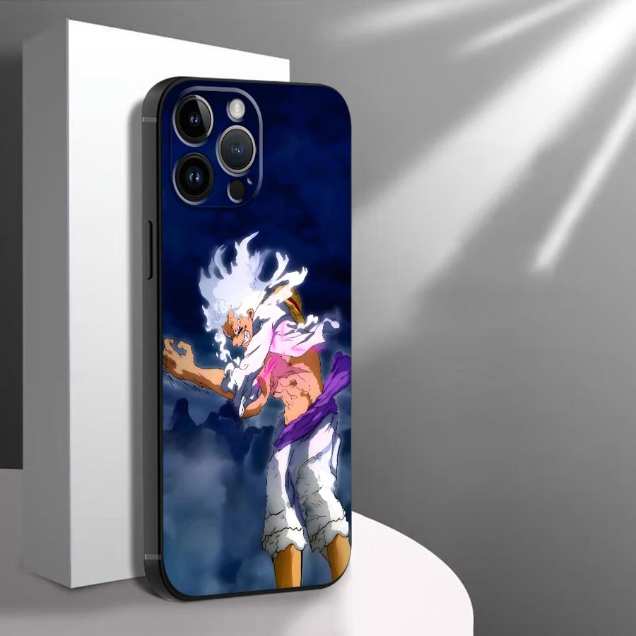 Чехол One Piece Луффи Милый для iPhone XS Max 17Air 7 8 15 16 14 Plus XR 13 12 11 17 Pro Max Черный Мягкий Чехол для Телефона