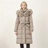Winter knee versatile padded jacket with lace-up thickened padded jacket women's medium and long hooded jacket padded jacket new