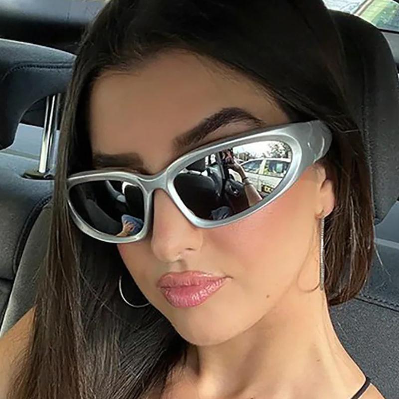 Новые Y2K спортивные солнцезащитные очки в стиле панк, женские брендовые дизайнерские квадратные очки, мужские роскошные солнцезащитные очки UV400, красочные зеркальные модные очки