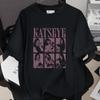 Свободная хлопковая футболка с принтом женской группы KATSEYE, с коротким рукавом