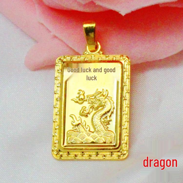 Подвеска Двенадцать Знаков Зодиака из вьетнамского песочного золота - Ювелирные изделия с позолотой из латуни - Абсолютно новые в наличии.