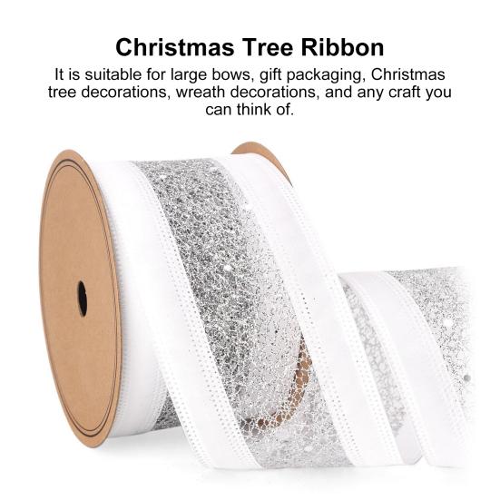 Yousheng 1 рулон 10 ярдов 2,5 дюйма Рождественская лента блестящая подарочная упаковочная лента яркий цвет рождественская елочная лента DIY поделки для украшения дома