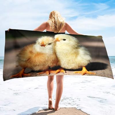 Rooster Pattern Printing Series Seaside Vacation Beach Towel Swimming Bath Towel Sports Towel