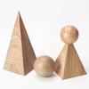 Geometric Imitation Solid Wood Ornaments Triangular Pyramid Ball Nordic Artist Model Room Desktop Porch Soft Decorations