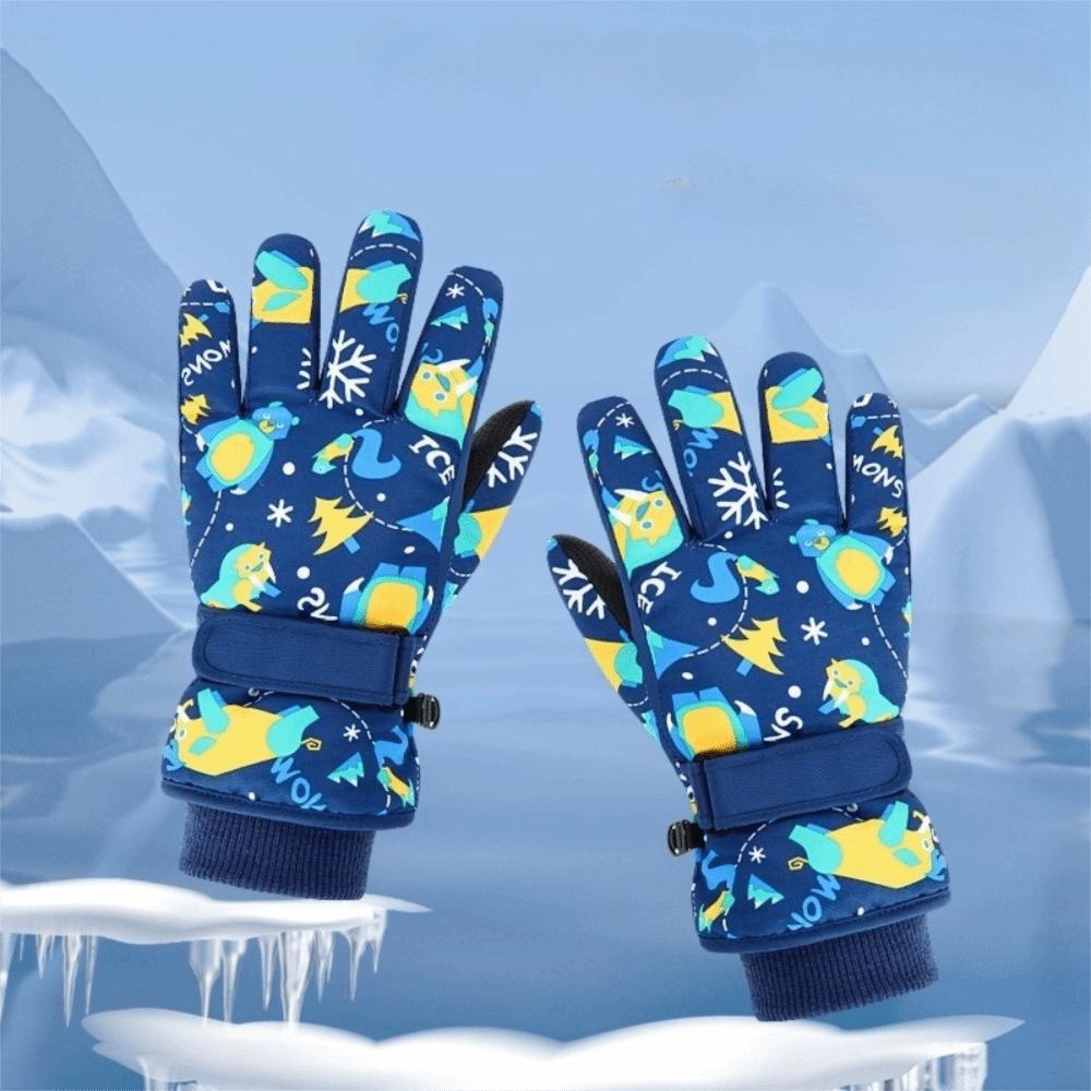 Thicken Winter Snowboard Gloves Cartoon Kids Gloves Breathable Warm Gloves Outdoor