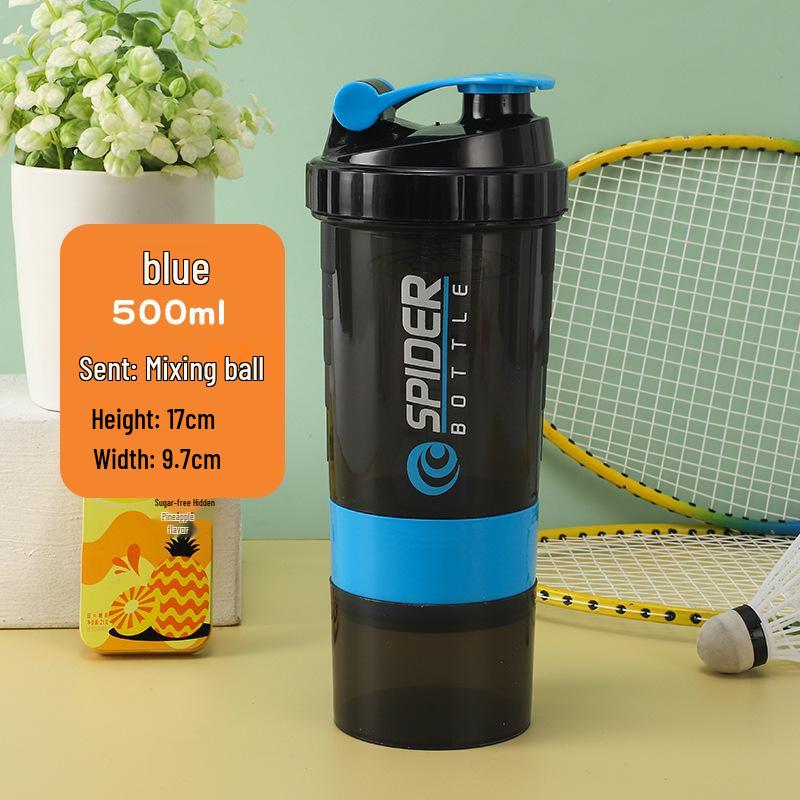 500ml Three-Layer Sports Shaker Cup - Protein, Milkshake, and Water Blender Bottle