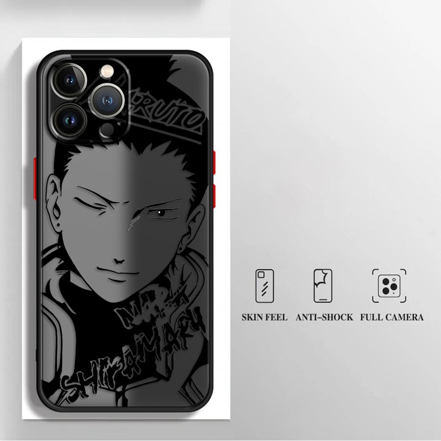 Naruto Shikamaru Black Edge Shell Phone Case for Apple iPhone 16 Pro 12 Mini 11 Pro Max 15 Pro Max 13 Pro XR XS X 6s 16e 14 SE 7