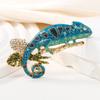 Diamond Chameleon Brooch Vintage Oil Animal Brooch Rhinestone Lizard Pin Accessories