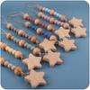 Baby Pacifier Clip Chain Wooden Star Holder Pacifier Clip Strap Infant Nursing Nipple Holder
