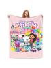 Cartoon Cute G-Gabbys  Dollhouse Fleece Throw Blanket Blankets For Sofa Outdoor Super Soft Bedding Throws
