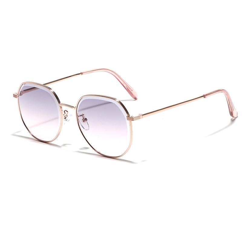 Очки Металлические ромбовидные солнцезащитные очки в маленькой оправе Мужские розовые Xiaohongshu Рекомендуемые солнцезащитные очки Atmosphere Женские