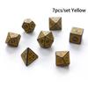 7Pcs/set Pattern Multi-sided Dice Digital Dice Multi-sided Engraving Pattern Dice Set Board Game Accessories
