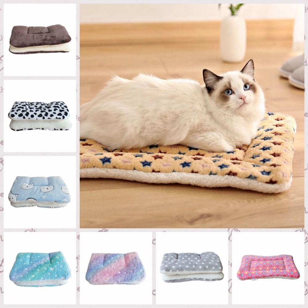 Soft Flannel Pet Mat Flannel Dog Blanket Mat Cat Cover Blanket Dog Thicken Sleeping Mat  Winter