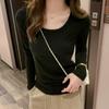 Women's Autumn/winter U-neck Slim-fit Long-sleeved Base Top