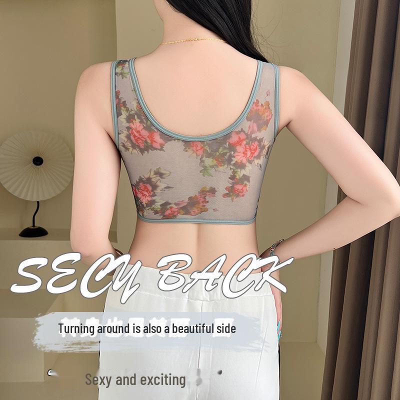 Бесшовный сетчатый бюстгальтер без стальных вставок Mom's Style для женщин среднего и пожилого возраста - удобный, большой размер