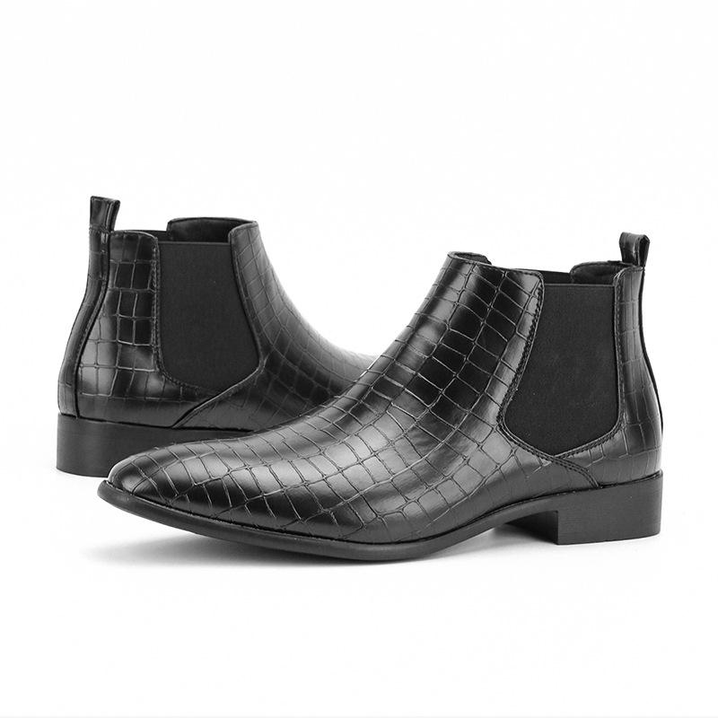 Men's Chelsea Boots Small Square Head Men's Shoes Fashion Men's Short Boots