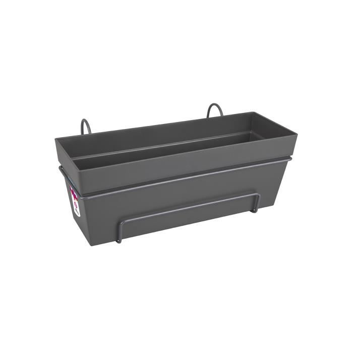 ELHO Balconniere Loft Urban Allin1 - L 49 x W 27 x H 21 cm - Balcon, extérieur - 100% recyclé - Noir
