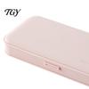 Hard Shell Pencil Organizer for Backpack 2Pcs Simple Case Students, Plastic Holder Macaroon Color Pouch with Multiple Compartments, Lightweight