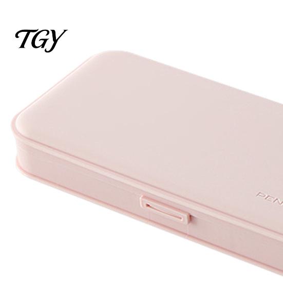 Hard Shell Pencil Organizer for Backpack 2Pcs Simple Case Students, Plastic Holder Macaroon Color Pouch with Multiple Compartments, Lightweight