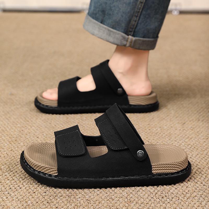 Тапочки мужские носят универсальные толстоподошвенные тапочки для ног летом, носят дезодорирующие пляжные водительские прохладные тапочки