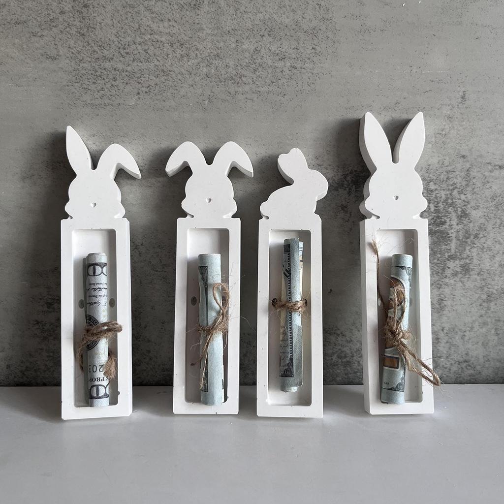 Пасхальный шоколад Подарочная коробка для шоколадных денег Силиконовая форма Подставка в виде кролика Держатель для шоколада Гипсовая форма Подарочный держатель для денег Литейные формы