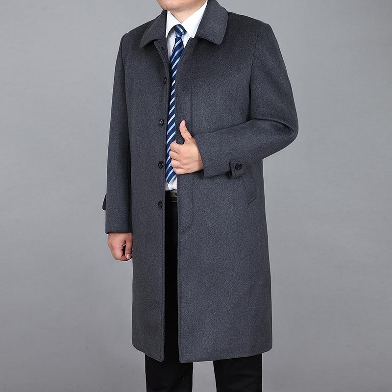 Мужское шерстяное длинное пальто, осеннее шерстяное кашемировое пальто, мужское зимнее шерстяное пальто, верхняя одежда