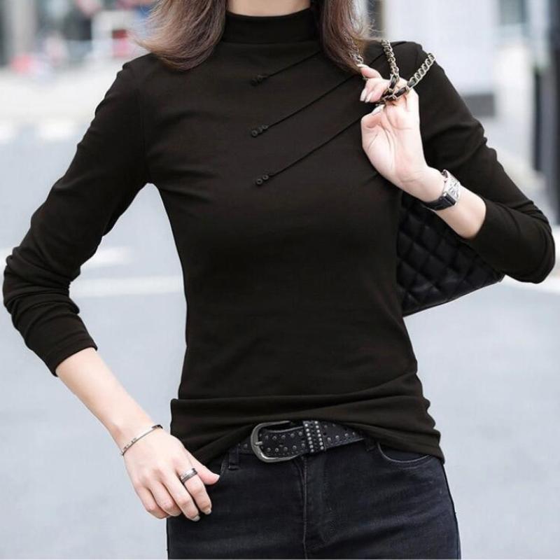 Winter Warm Women Blouse Thick Turtleneck Pullovers Bottoming Shirt for Women Warm Blouse