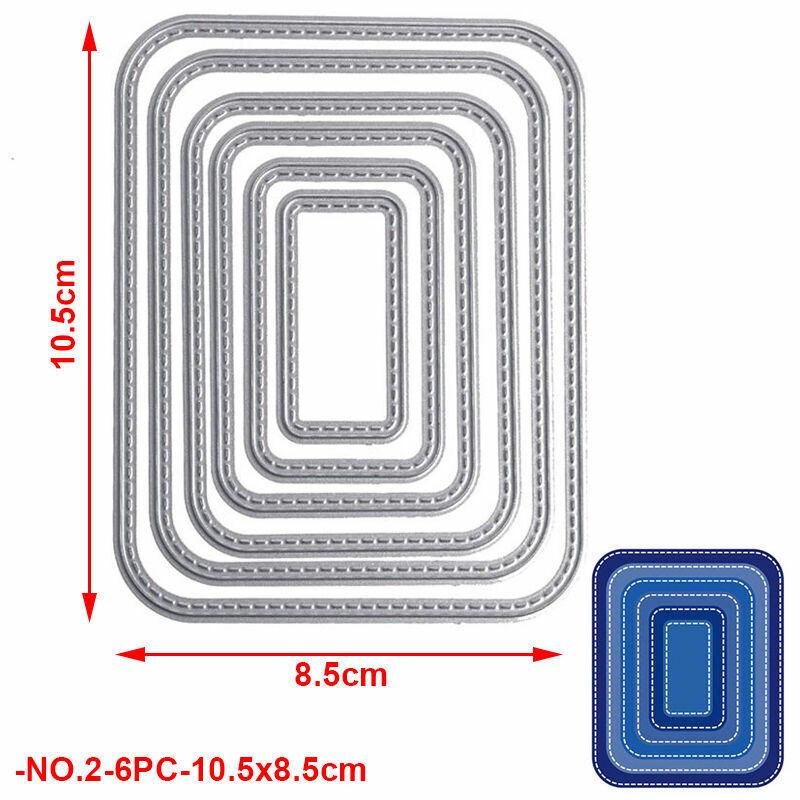 Линия шитья, прямоугольная форма, вырубные штампы, металлический трафарет, сделай сам, скрапбукинг, альбом, тиснение бумажной карты, ремесло, высечка, шаблон рамки