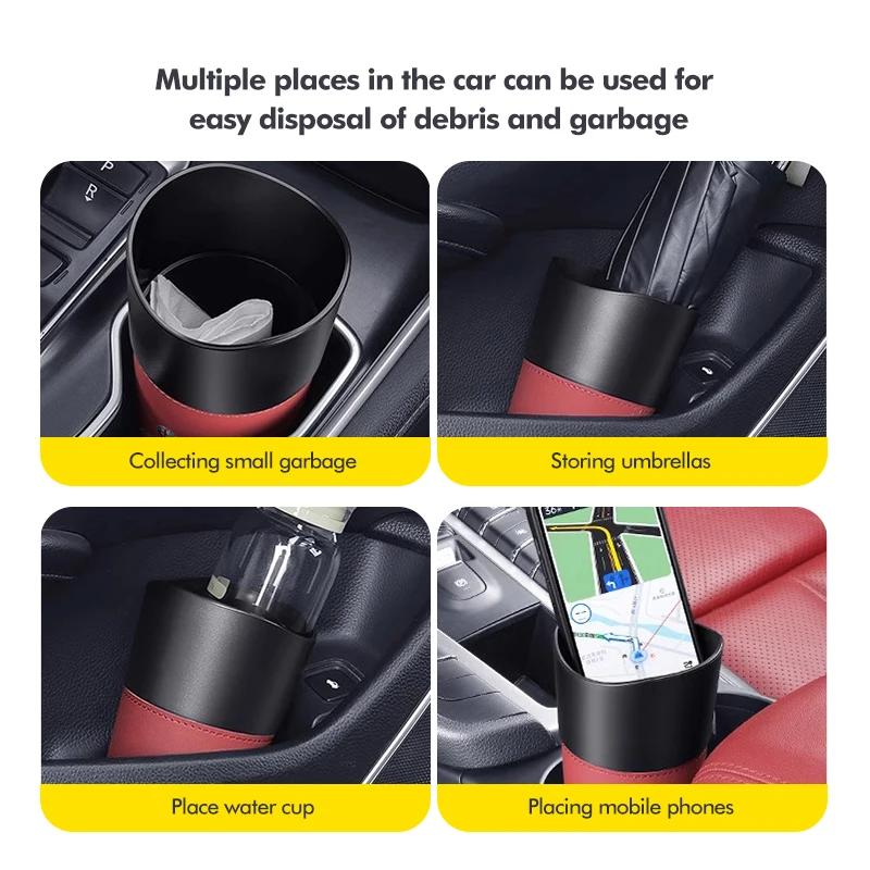 Hub Caps Car Garbage Storage Box Umbrella Organizer Bucket Cup Holder For Alfa Romeo 159 Giulietta 156 147 Giulia Mito GT Stelvi XGHIJ1