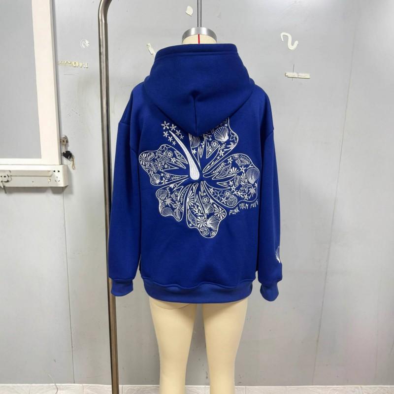 2026 Womens Oversized Hooded Sweatshirt With Embroidered Floral Design Casual Streetwear