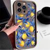 Акварельный освежающий чехол с лимоном и синими листьями для iPhone 17 Air 16 E 15 14 Plus 13 12 Mini 11 Pro Max Силиконовый пылезащитный чехол