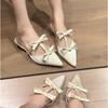 Knock Good-looking~ Baotou Sandals Women's Bow Sandals Wear Pointed Half Slippers