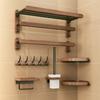 Nordic solid wood Light Luxury Towel Rack Bathroom Towel Set Перфорированная настенная полка для полотенец Аксессуары для ванной комнаты