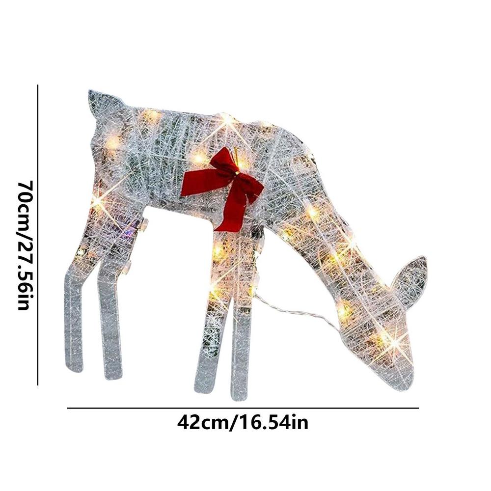 Светящийся Рождественский Олень Рождественский Садовый Декор со Светодиодной Подсветкой Сияющий Блестящий Олень Рождественское Украшение для Дома Улицы Двора