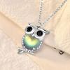 Original S925 Sterling Silver Owl Necklace Female European and American Niche Design Moonstone Pendant Clavicle Chain