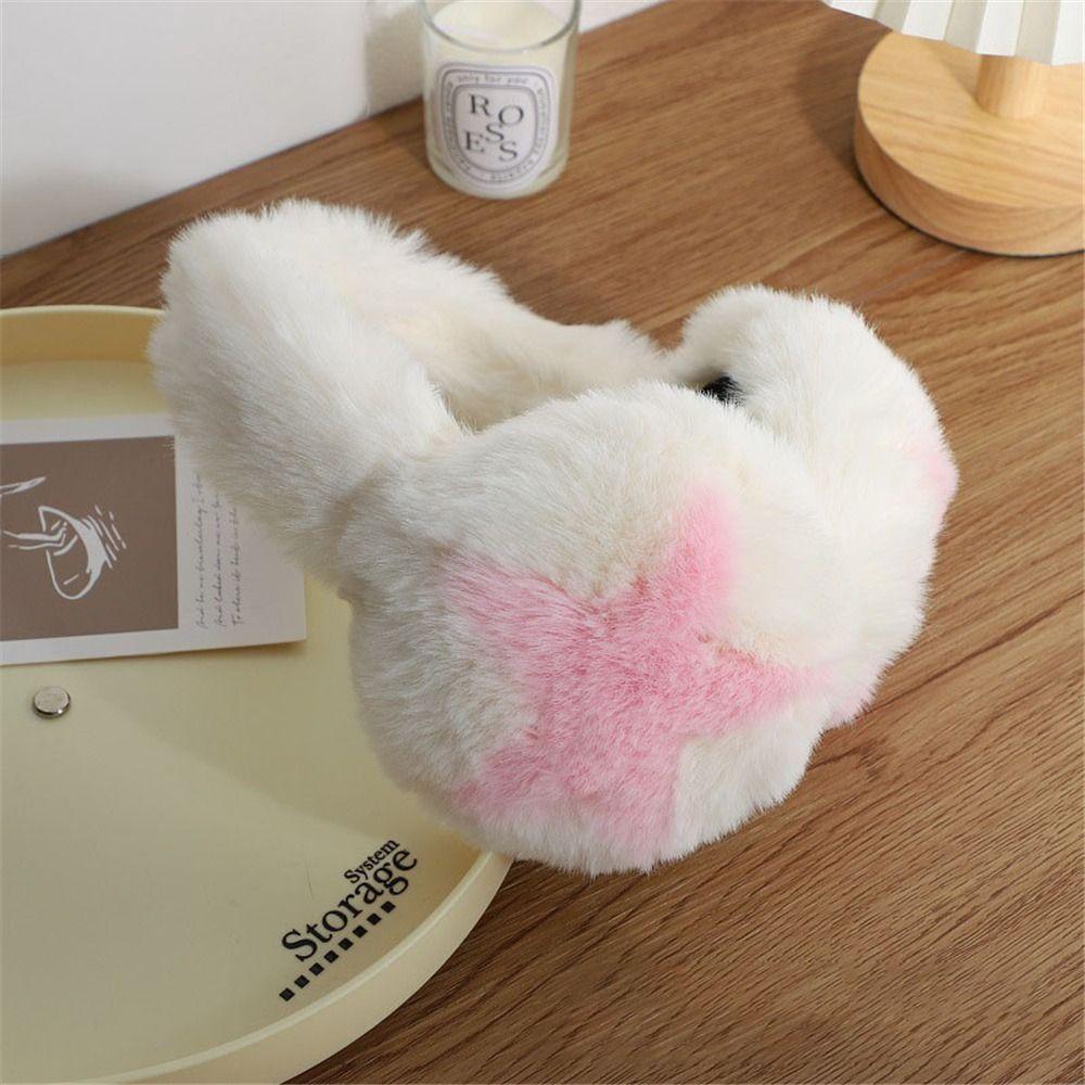 1 шт. милые теплые наушники со звездами для женщин и девочек, зимние уличные грелки для ушей, мягкие пушистые чехлы для ушей, складные теплые наушники