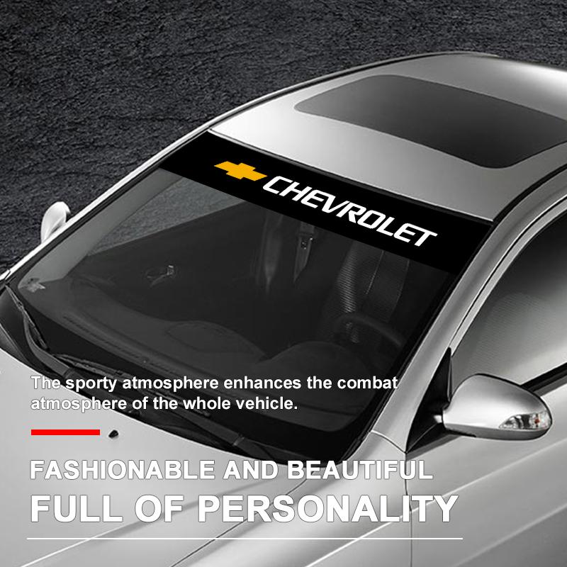 blkz8 Car reflective decorative sticker Front windshield sticker Fit For Chevrolet Silverado Impala Malibu Equinox Cruze Blazer Spark