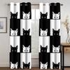 Black and White Cat Pattern Modern Curtains for Living Room Bedroom Home Kitchen Window Curtains