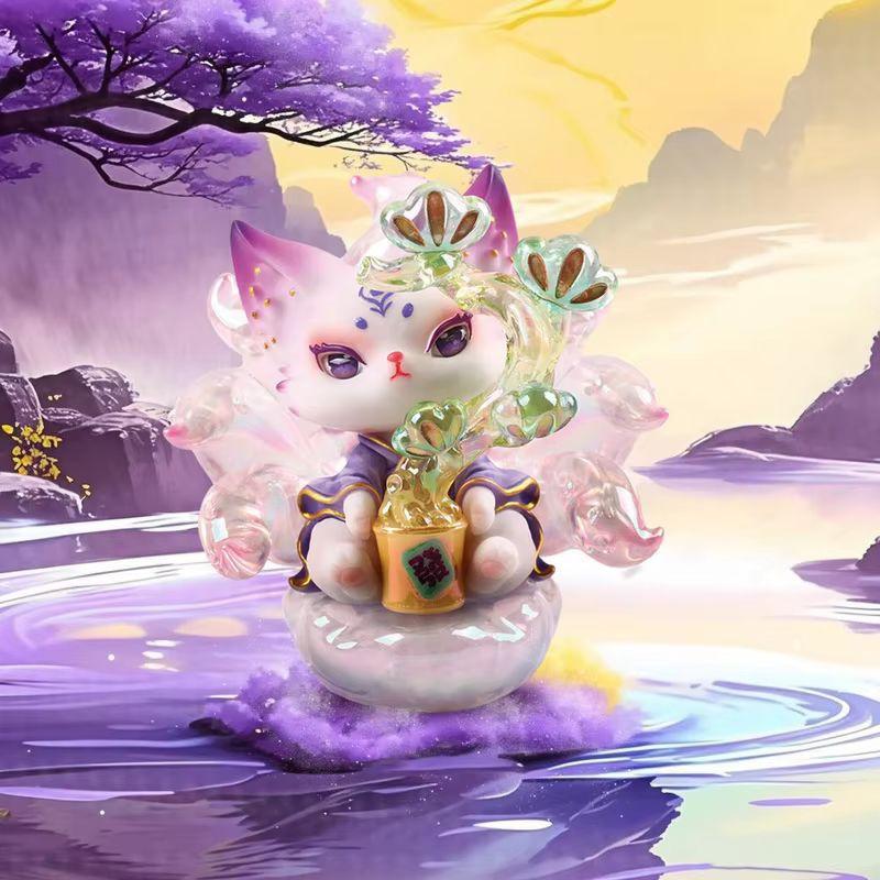 Hot- Luminous Nine-Tailed Fox Fairy Legend 2 Generation Series Blind Box Cute Desktop Ornaments Decorated Girl Holiday Gi