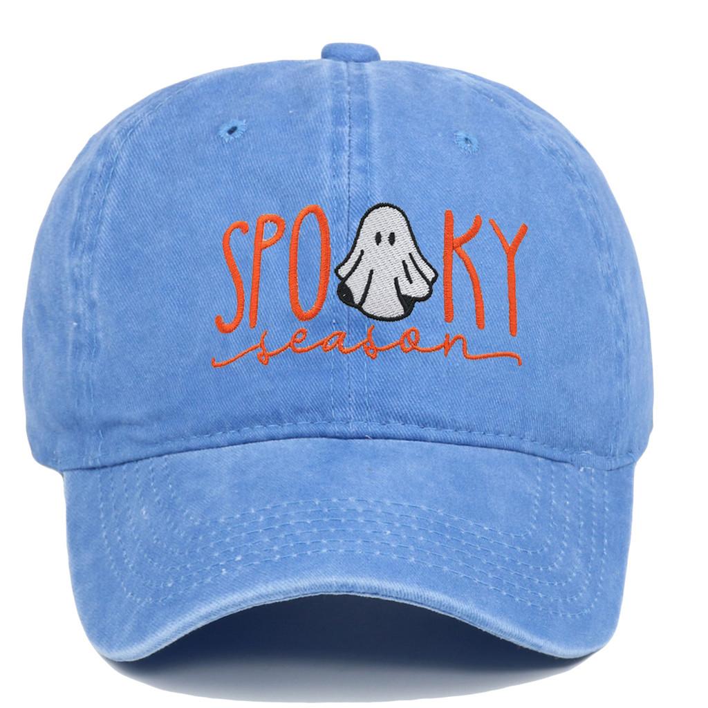 Ghost Embroidered Baseball Cap With Sun Protection And Breathable Cotton For Casual Wear