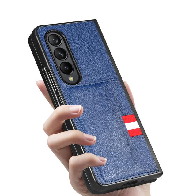 Кожаный деловой чехол с слотом для карт для Samsung Galaxy Z Fold 4 Fold3 Fold4 Fold2 Fold 3 2 5g Zfold4, матовая сумка для телефона