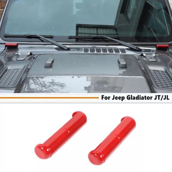 For 18-25 Jeep Gladiator JT/JL Red Exterior Front Windshield Hinge Cover Trim 2P