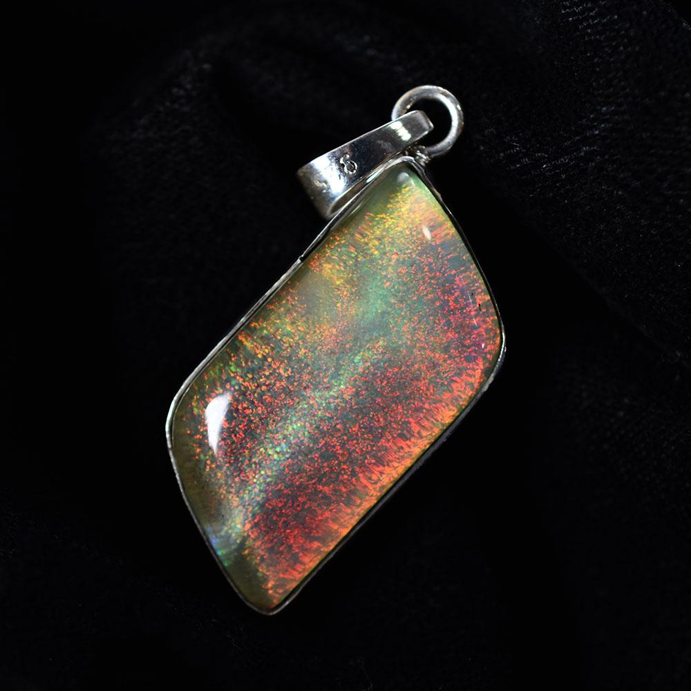 Natural Opal Pendant 32 ct Fancy 925 Sterling Silver October Birthstone for Gem Collections
