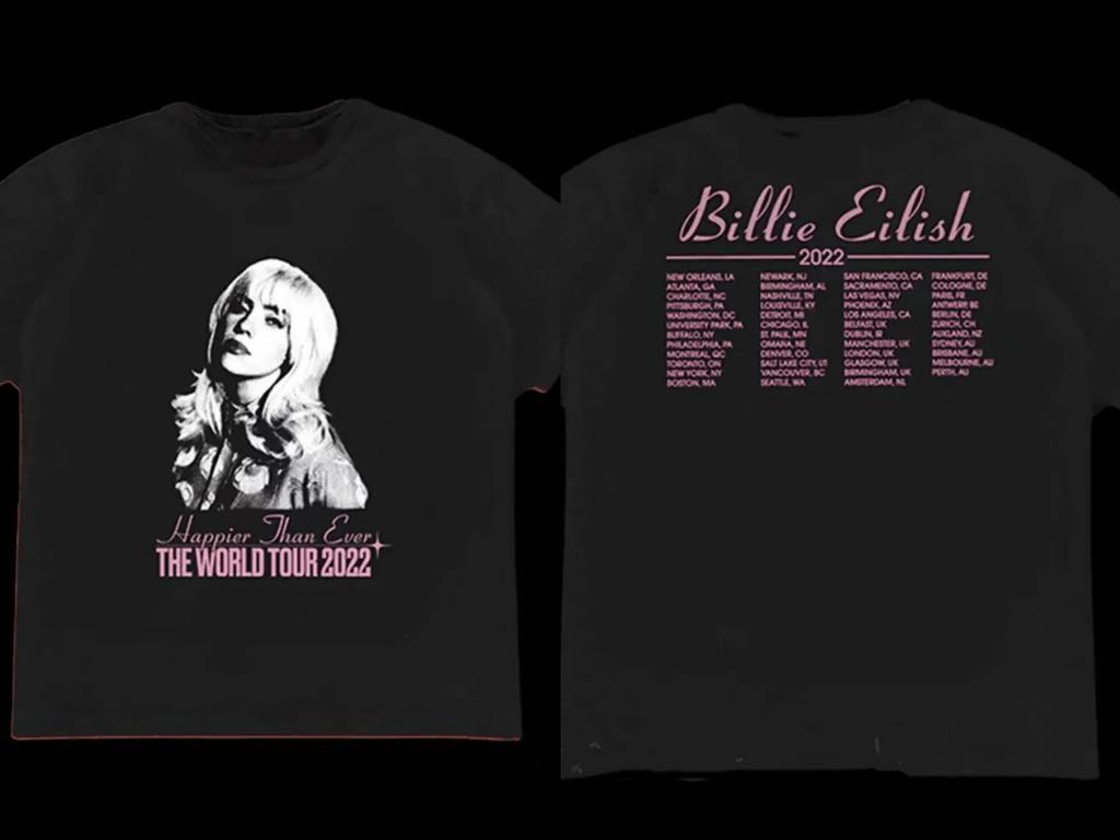 Футболка B-Billie Eilish 2023 Tour Concert, футболка в стиле хип-хоп с круглым вырезом и короткими рукавами, повседневная мода, унисекс, женская, роскошные высококачественные футболки