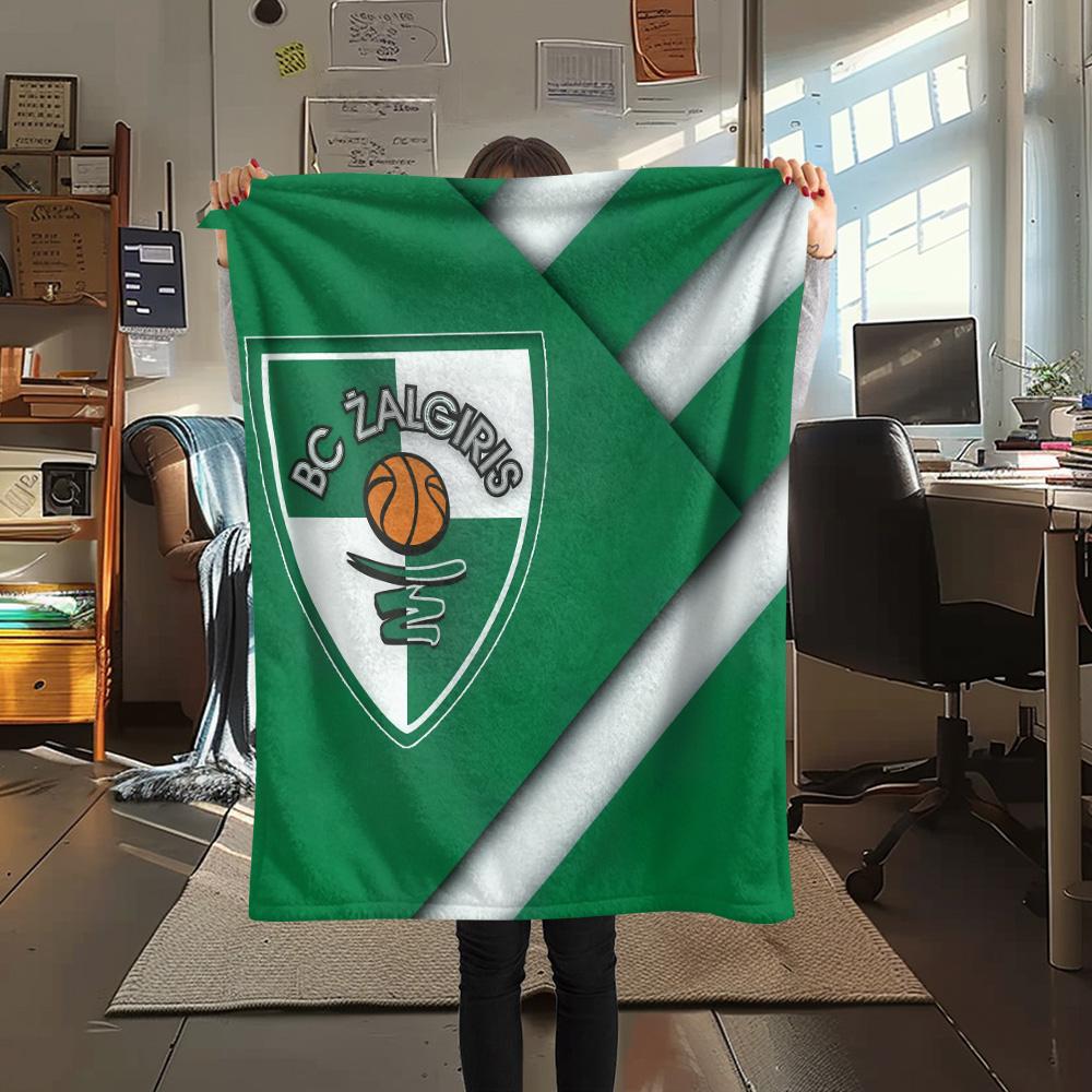BC Žalgiris Print Flannel Blanket, High quality Comfortable for All Seasons, Home Decor, Warmth and Comfort