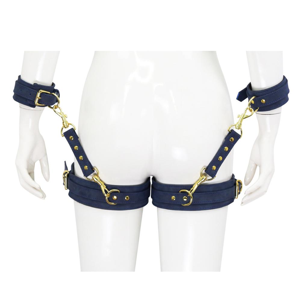 Thierry Bondage Restraint Игры для взрослых Секс-игрушки для женщин, манжеты на бедра, наручники, манжеты для ног, соединительный ремень, эротический фетиш-раб