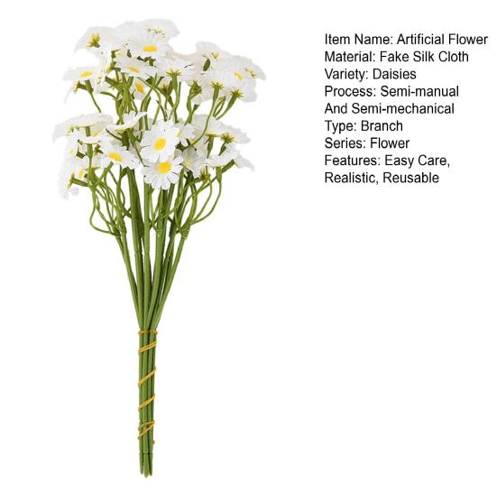 6 шт. искусственных белых ромашек, реалистичные поддельные ветки цветов для дома, офиса, свадьбы, вечеринки, стола, центральное украшение для дома, улицы, искусственные цветущие растения, украшение