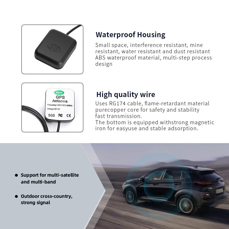 HONGXIN GPS Vehicle Antenna, Single GPS Antenna, Car Tracking Antenna, 1575.42 MHz, Optional SMA or FAKRA Connectors