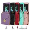 Длинный ремешок Кошелек-визитница на молнии Чехол для Samsung Galaxy Z Flip 7 6 5 4 3 5G Flip6 Flip7 Кожаный держатель через плечо Сумка Чехол